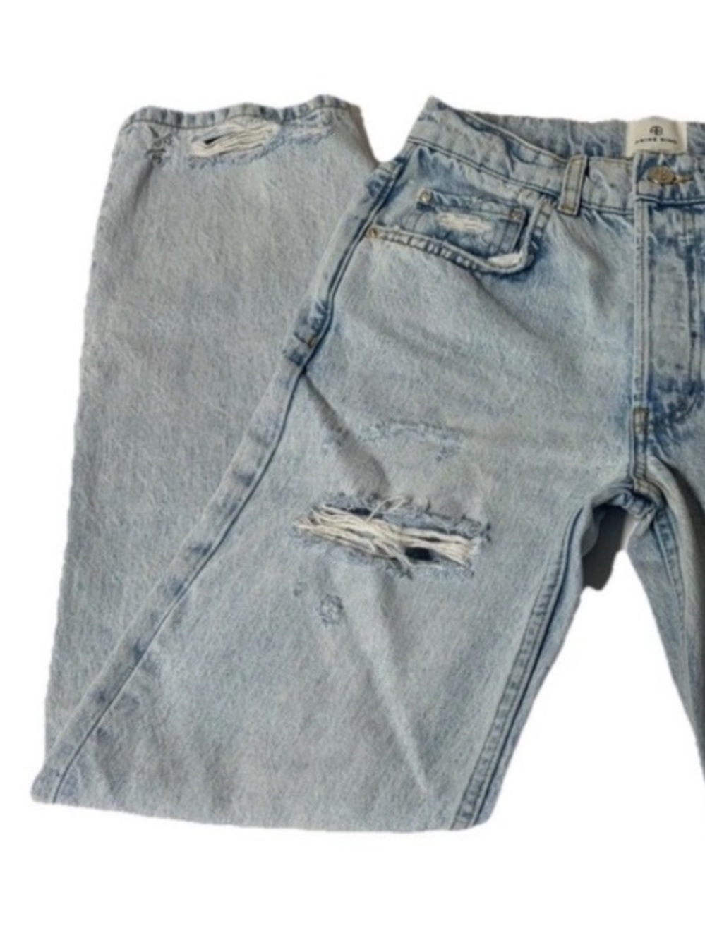 Anine Bing Kate Jeans in Destructed Bleached Blue